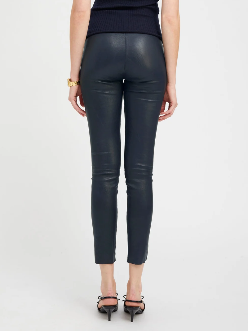 Midnight Leather Ankle Legging