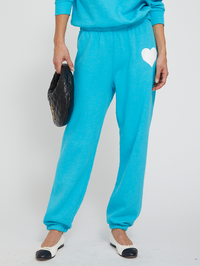 Heart Sweatpants in Aquamarine
