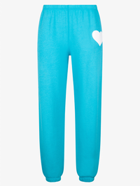 Heart Sweatpants in Aquamarine