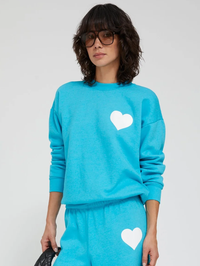Heart Sweatshirt in Aquamarine
