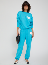 Heart Sweatshirt in Aquamarine