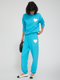 Heart Sweatpants in Aquamarine