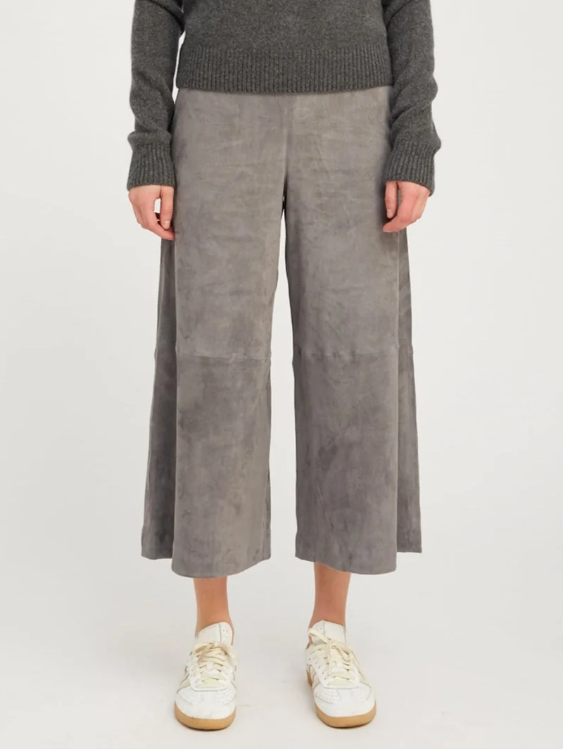 Grey Suede Culotte
