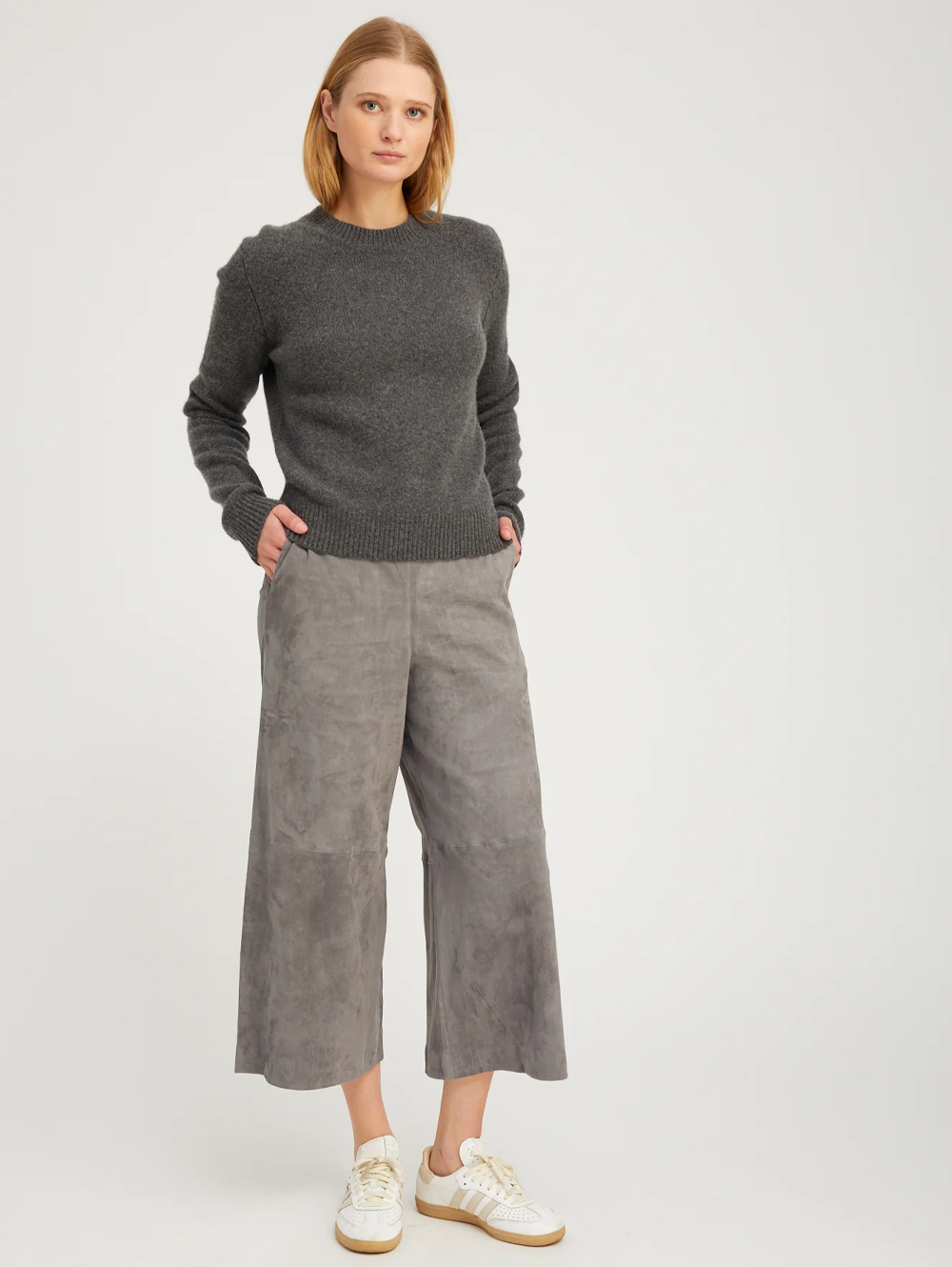 Grey Suede Culotte
