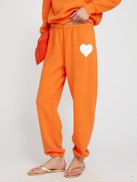 Heart Sweatpants in Orange