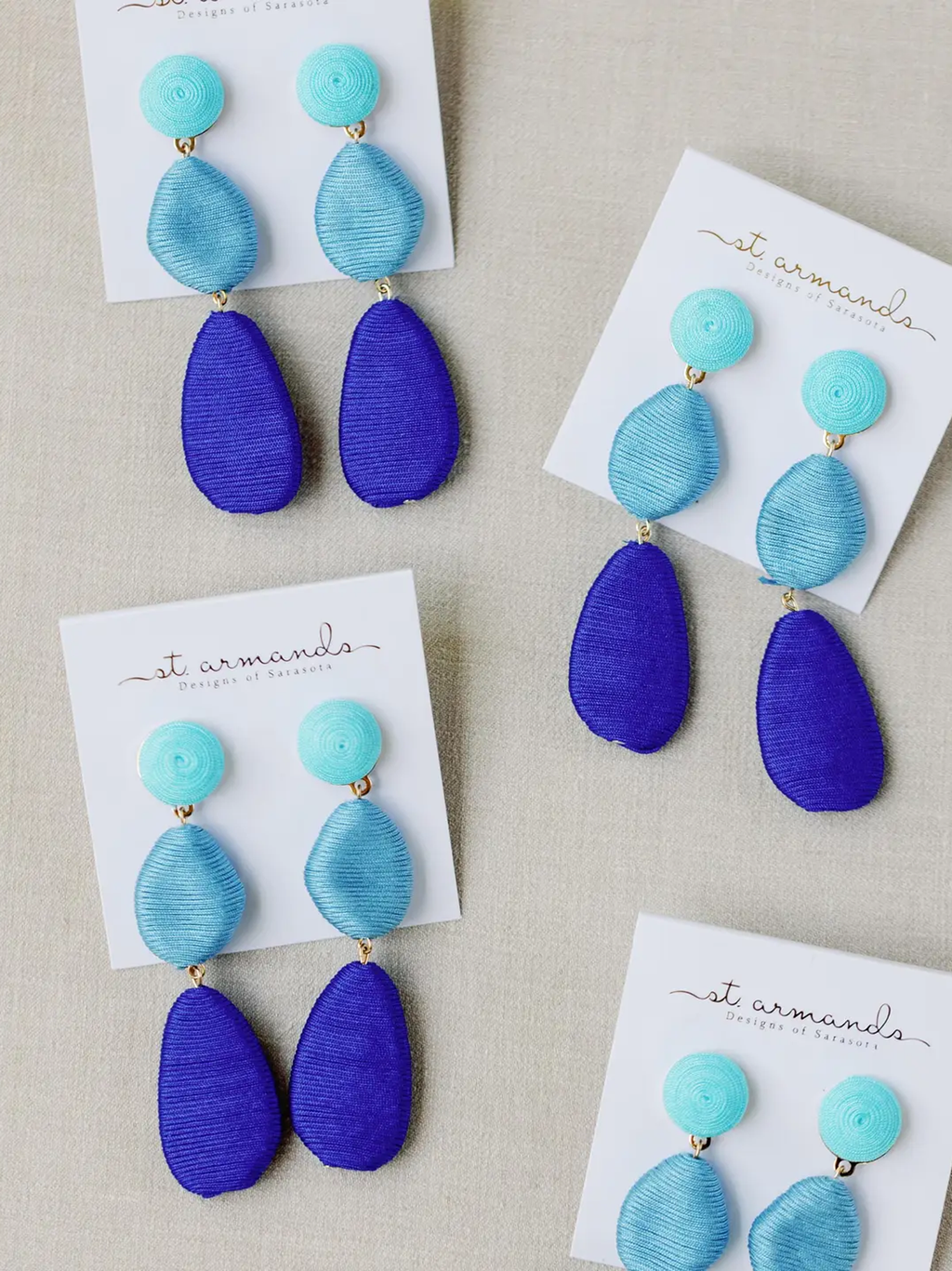 Blue Ombre Lido Statement Drop Earrings