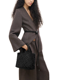 St. Barths Small Tote Double Weave In Jet