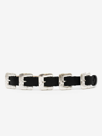 Multi Silver Buckle Belt in Black