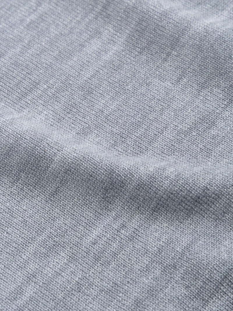Baron Lightweight Wool Blend 1/4 Zip Pullover in Light Grey