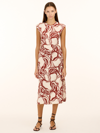 Aurora Midi Dress in Redwood