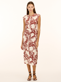 Aurora Midi Dress in Redwood