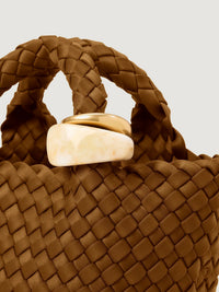 St. Barths Petite Tote Beads In Teak
