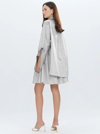 Echo Box Pleat Striped Short Skirt by THEO - View 2