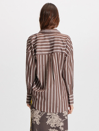 Echo Pearly Shirt in Koffee by THEO - View 2