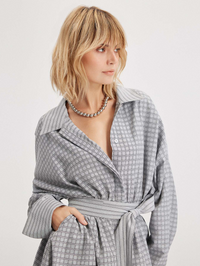 Echo Plaid Fit-and-Flare Mini Dress by THEO - View 3