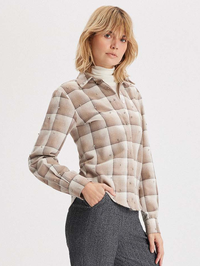Europa Plaid Flannel Crystal Shirt