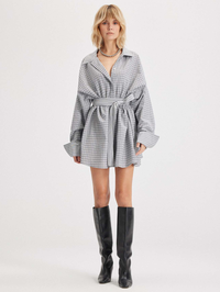 Echo Plaid Fit-and-Flare Mini Dress