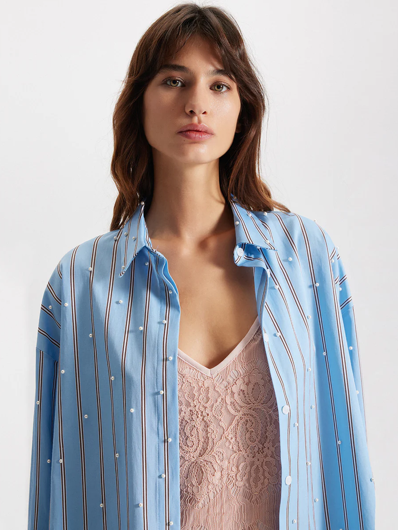 Echo Pearly Shirt in Retro Blue