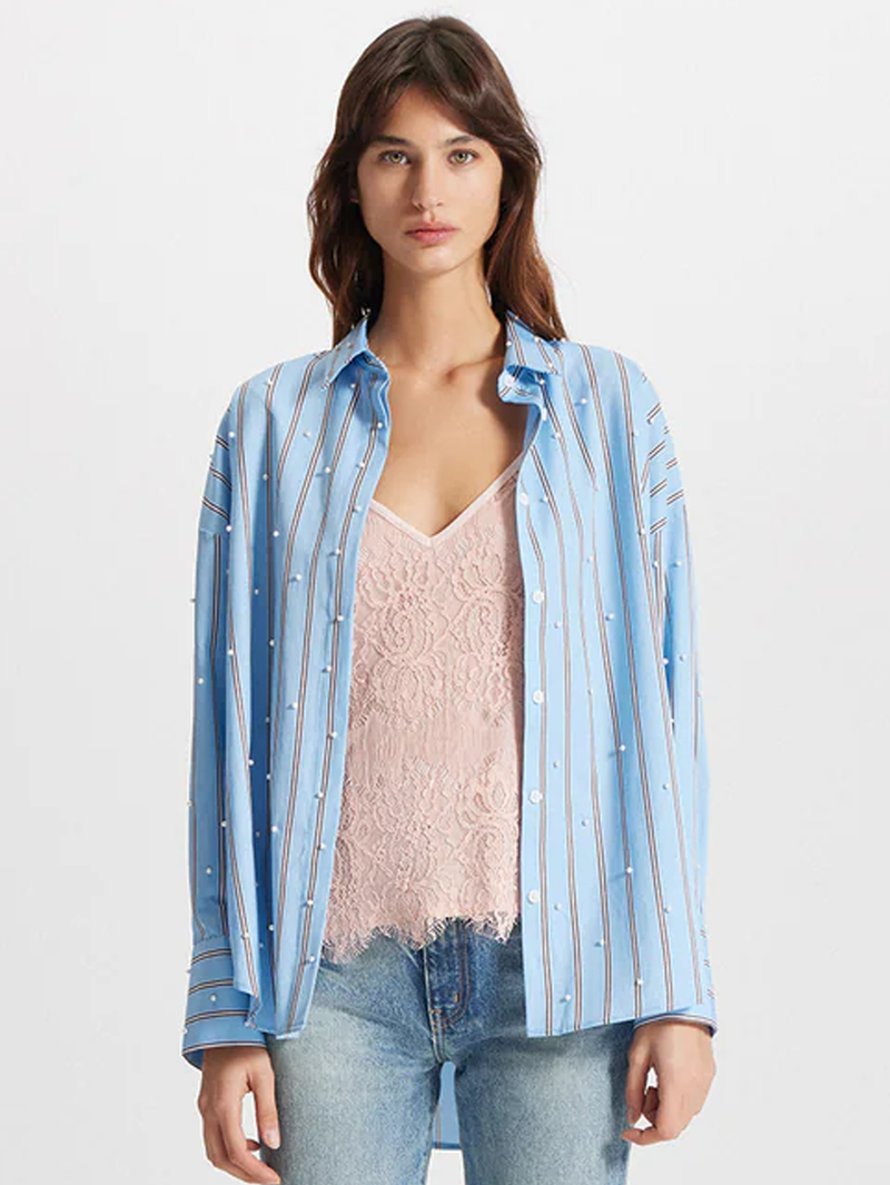 Echo Pearly Shirt in Retro Blue
