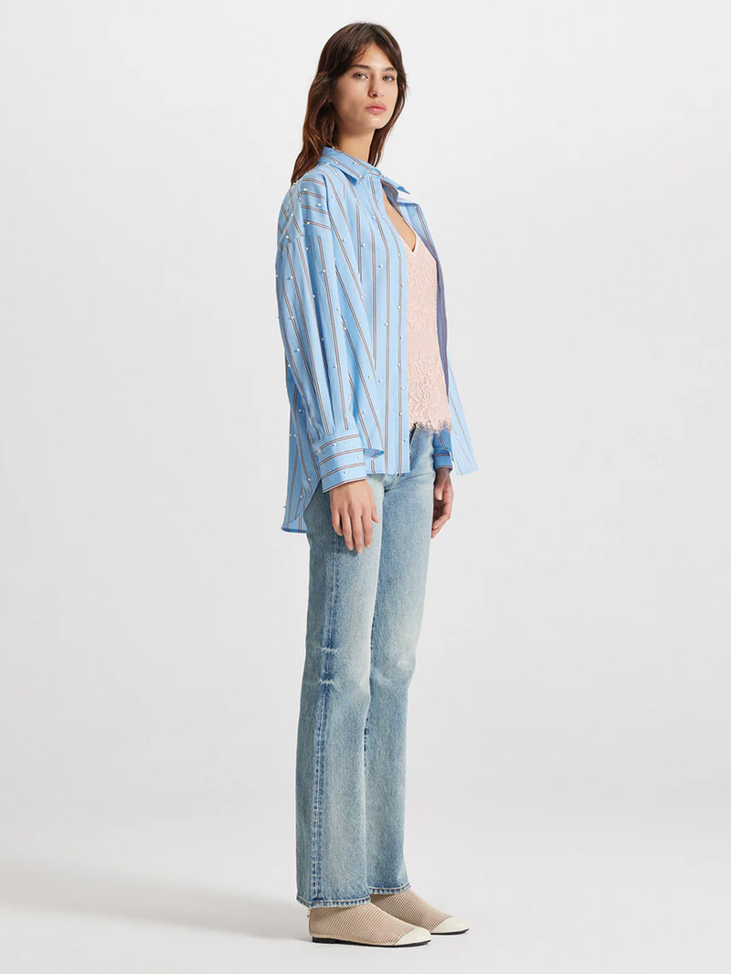 Echo Pearly Shirt in Retro Blue