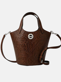 Tooled Anchor Bag in Chocolate