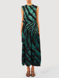 Freya Shibori Dyed Skirt in Malachite