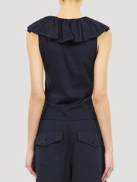 Elsie Sleeveless Cotton Top in Midnight