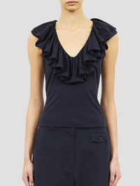 Elsie Sleeveless Cotton Top in Midnight