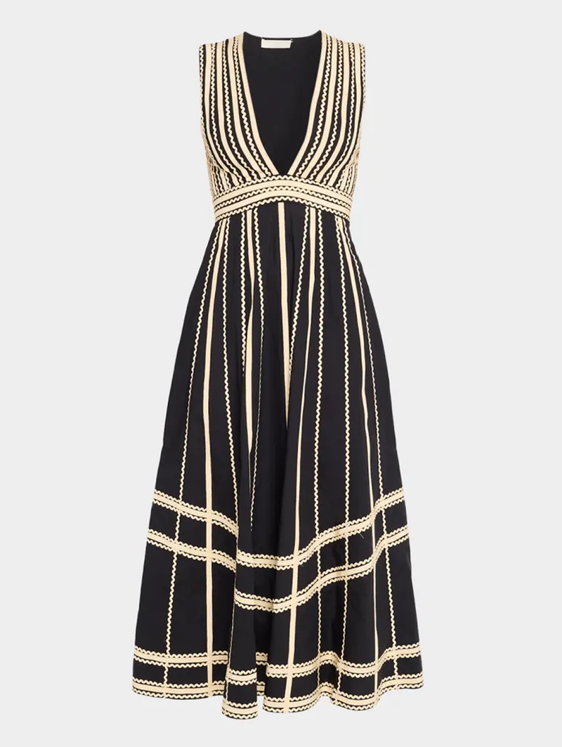 Palermo Deep V Midi Dress