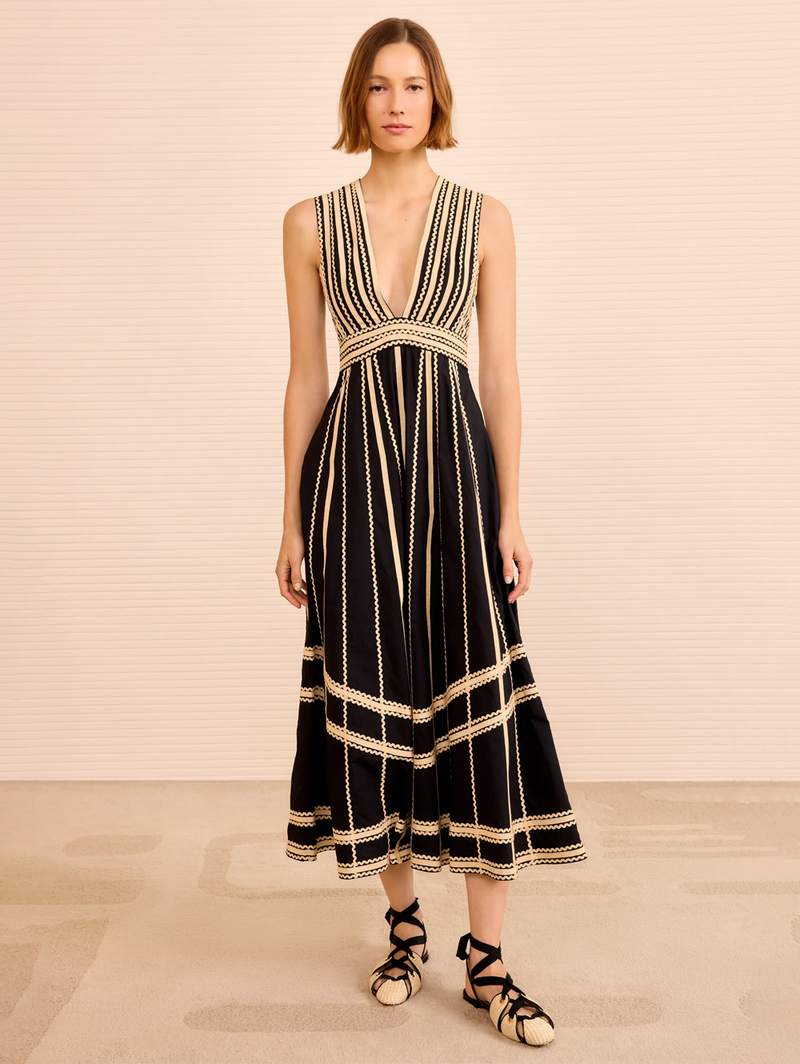 Palermo Deep V Midi Dress