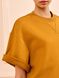 Cove Short Sleeve Terry Top in Tourmaline by ULLA JOHNSON - View 4