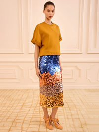 Cove Short Sleeve Terry Top in Tourmaline by ULLA JOHNSON - View 6