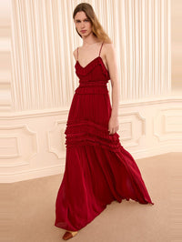 ULLA JOHNSON Dorothea Sleeveless Silk Gown in Cerise – Image 3
