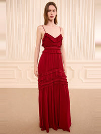 ULLA JOHNSON Dorothea Sleeveless Silk Gown in Cerise – Image 4