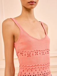 Esme Eyelet Knit Camisole in Coral Peony by ULLA JOHNSON - View 3