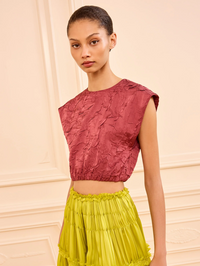 Gisella Satin Crop Top by ULLA JOHNSON-FIG-AMY Atelier