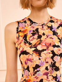 ULLA JOHNSON Ines Sleeveless Jersey Top in Night Bloom in NIGHT BLOOM – Image 2