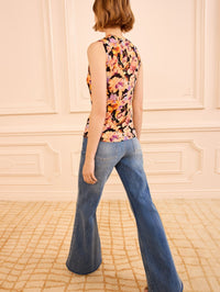 ULLA JOHNSON Ines Sleeveless Jersey Top in Night Bloom in NIGHT BLOOM – Image 4