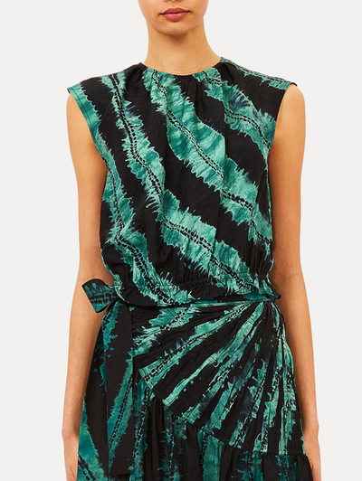Kaia Shibori Dyed Top in Malachite