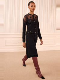 ULLA JOHNSON Talia Lace Cardigan in Noir – Image 4