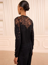 ULLA JOHNSON Talia Lace Cardigan in Noir – Image 5