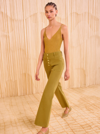 The Lou Button Up Jean by ULLA JOHNSON - View 2