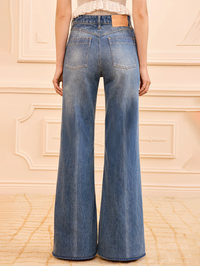 The Odelia Wide Leg Jean in Danube by ULLA JOHNSON - View 3