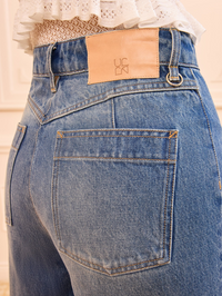 The Odelia Wide Leg Jean in Danube by ULLA JOHNSON - View 4