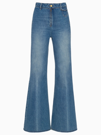The Odelia Wide Leg Jean in Danube by ULLA JOHNSON - View 7