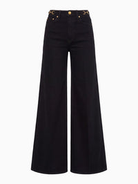 ULLA JOHNSON The Stretch Valory Flare Jean in Noir – Image 1