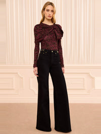 ULLA JOHNSON The Stretch Valory Flare Jean in Noir – Image 2