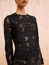 Ursa Applique Long Sleeve Top by ULLA JOHNSON - View 3