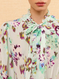 ULLA JOHNSON VIOLA SILK MINI DRESS IN OASIS - 2