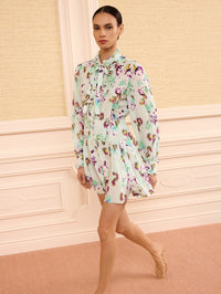 ULLA JOHNSON VIOLA SILK MINI DRESS IN OASIS - 3